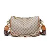 Bolsa de Ombro Larga Casual Versátil Pequena Quadrada Estampa Xadrez Retrô Bolsa de Axila Estilo Europeu e Americano Tendência Bolsa Almofada