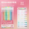 Estuche de frutas azul, moderno y elegante, estuche de alta capacidad para estudiantes, almacenamiento multicapa simple, estuche transparente al por mayor