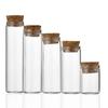 Botella transparente de boca recta de 22 mm con tapón de madera, botella de deriva, botella de vidrio, botella sellada para deseos, botella para té con aroma a áloe, botella para dulces