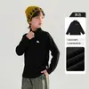 Ropa Infantil Camiseta Térmica de Manga Larga para Niños, Nuevo Top Rayado de Cuello Alto Medio para Otoño e Invierno, Moda Cálida de Invierno para Niños Mayores