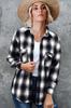 Roupas Femininas Europeias e Americanas Outono e Inverno Xadrez Camisas Femininas 2023 Amazon Cardigã Solto de Lapela de Comprimento Médio Outono e Inverno para o Trabalho