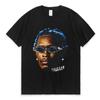 Estilo Retro Young Thug Camiseta Gráfica Azul Rara Hombre Rapero