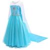 Falda clásica congelada de la Princesa Elsa azul falda de red de pesca de Elsa vestido de verano para niñas una generación de cabello