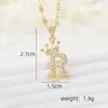 Acessórios de Joias Amazon Joias com Zircônia Incrustada em Cobre Colar com Pingente de Coroa Simples de Camada Única 26 Letras do Alfabeto Inglês