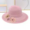 Sombrero de Verano con Ala Ancha para Mujer, Protección Solar, Sombrero de Paja con Lazo, Elegante Sombrero de Paja Transpirable con Ala Ancha para Vacaciones en la Playa