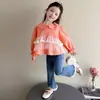 Conjunto de Roupa de Primavera para Meninas 2026 Nova Moda Estilo Coreano para Meninas e Bebês, Conjunto de Duas Peças com Camisa e Calça Flare Infantil