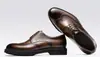 Zapatos de Cuero Brogue para Hombre, Zapatos Formales de Cuero Británicos, Zapatos de Boda para Hombre, Zapatos Casual de Negocios con Suela Gruesa para Hombre, Modernos