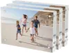 Porta-retrato acrílico transfronteiriço com ímãs fortes, transparente dupla face DIY cristal desktop magnético porta-retrato display atacado
