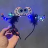 Adereço de Cabeça de Halloween Infantil Faixa Engraçada de Cabeça de Abóbora Menina Véu Preto Princesa Menininha Faixa de Cabeça Luminosa Galhadas