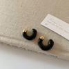 Aretes de metal con goteo irregular de alta calidad para mujer, aretes de temperamento versátiles de nicho de personalidad retro francés