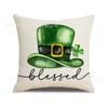Set Combinado del Día de San Patricio Irlandés de Fundas de Almohada, Cojín para Coche Estampado de Trébol de Cuatro Hojas de Poliéster, Cojín Decorativo para Sofá de Sala de Estar