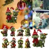 Novo produto transfronteiriço, pingente de carro verde para cachorro de Natal, decoração de árvore de Natal, decoração de casa para feriados