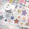 Cinta adhesiva troquelada con purpurina PET Twilight, empaque de la Serie Diaria Nublada Estrellada, pegatinas decorativas básicas con patrón de estrellas y puntos
