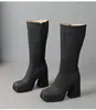 Botas de talla grande botas de cowboy comercio exterior botas de caballero punta cuadrada nuevas 43 botas de tacón alto grueso generación 33 suministro mujeres adultas altas