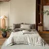 Estilo Retro Old Money de los 50s Juego de Cuatro Piezas Jacquard 100% Algodón Funda Nórdica de Borde Ancho Sábana Bajera Cama de Tacto de Alta Gama