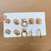 Pendientes plisados de flor redonda de metal de aguja plateada, de moda, sencillos, de lujo ligero, pendientes de alta gama, pendientes versátiles y exquisitos para mujer