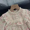 Vestido de encaje floral de fábrica colección de otoño para niños MDD2026 vestido de princesa estilo pastoral ropa infantil para niñas