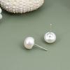 Estilo Fresco Simple Pequeños Aretes de Alta Gama para Mujer 5A Perla Natural de Agua Dulce Tipo Pan Aretes de Plata S925 para Mujer Estilo Coreano