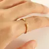 Diseño de Lujo Accesible Europeo y Americano Anillo Abierto Ajustable de Corazón Moda para Mujer Acero de Titanio Chapado en Oro de 18K Anillo Popular