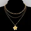Collar de Cadena para Clavícula de Perlas de Imitación Multicapa y Colgante de Estrella de Mar y Concha para Mujer, Joyería Estilo Ins, Superventas Transfronteriza Europea y Americana