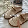 Medias zapatillas transpirables de malla con punta cerrada para mujer, calzado de verano para exteriores, nuevos estilos 2026, zapatos tejidos de red, sandalias slip-on huecas de suela gruesa