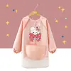Ropa de Pintura Infantil Personalizada de Manga Larga Sin Lavado, Delantal de Dibujo de Jardín de Infancia Impermeable y Anti-Suciedad con Dibujos Animados, Ropa para Usar al Revés