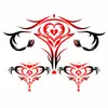 Pegatinas de Tatuaje Dulces y Geniales para Cintura y Cadera de Niña, Patrón de Corazón de Rosa Pegatinas Impermeables para la Parte Baja del Vientre