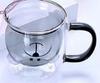 Taza de Vidrio para Beber con Popote de Oso Vidrio de Alto Boro resistente a altas temperaturas con tapa Valor de color alto de red social resistente a altas temperaturas gran capacidad hombres y mujeres