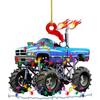 Camión de decoración de árbol de Navidad barco de vapor excavadora camión de bomberos jeep colgante regalo de fiesta de Navidad