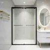 Hotel Acero Inoxidable 304 Puerta Doble Corredera Cabina de Ducha Marco Minimalista Mampara de Vidrio para Baño Puerta Corredera Venta al por Mayor
