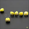 Gato de la suerte de cerámica agujero recto perforado accesorios pequeños cuentas sueltas DIY cabeza de gatito pintada a mano 9 colores opcionales accesorios para joyería