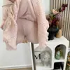 Conjunto de Dos Piezas de Lana para Adelgazar: Top Sexy sin Hombros y Falda tipo Pastel