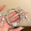 Pulseira requintada de alta qualidade para primavera e verão, pulseira versátil estilo coreano com borla, pulseira com pingente estilo férias, pulseira de pulso unissex