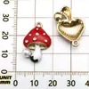 Set Mixto de 20 Colgantes de Aleación de Esmalte Coloridos de Casa de Dibujos Animados y Champiñón Accesorios para Pulsera, Collar, Joyería DIY