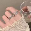 Anillo Abierto de Mariposa Doble Hueca para Mujer 2024 Nueva Moda Ajustable Anillo para Dieta Estilo Frío Anillo Combinable