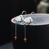 Traje cloisonné de plata S925 de Golden Deer King, venta al por mayor, cheongsam Hanfu de estilo étnico chino para mujer, traje con joyas de plata y jade