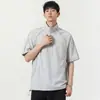 Camiseta de Manga Corta Nasa Elástica de Secado Rápido con Media Cremallera y Cuello Alto para Hombre, Malla Holgada Transpirable, Nueva Superior de Verano 2026