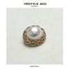 Botones Metálicos de Perla y Diamante Yisen Xiaoxiang Botones de Abrigo de Tweed de Alta Gama Botones de Chaleco Chino Cosidos a Mano