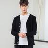 Venda por atacado masculino botão exterior cardigan primavera e outono fino solto coreano malha casaco suéter cor sólida juventude da moda