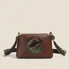 Bolso de Mujer, Bolso de Hombro Estilo Literario y Nacional, Nuevo Diseño de Nicho para Mujer, Bolso de Moda Clásico, Bolso Cruzado con Relieve de Gran Capacidad