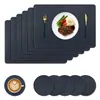 Manteles individuales creativos de cuero tejido a doble cara estilo nórdico, tapetes de mesa resistentes al calor, añadiendo un toque de lujo a hoteles y hogares, previniendo quemaduras