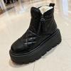 Botas de Neve da Moda para Mulheres, Novas Botas Curtas de Inverno 2025 para Estudantes, Sapatos Grandes de Algodão do Nordeste, Botas Martin com Forro de Lã e Espessadas