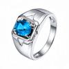 Anel Jin Jiahua Safira Tanzanita Cor Aberta Design Triângulo Simétrico Anel Zircônia Azul Incrustada para Cabelo