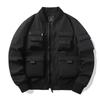 3350 Jaqueta Bomber Estilo Americano Retro Baseball Terno Multi-Bolso Jaqueta de Trabalho Jaqueta Funcional Carga Top