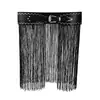 Cinturón de Cuero con Flecos Estilo Vaquero Occidental Popular Europeo y Americano Retro Salvaje Hippie Bohemio Correa Ancha Amazon