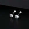 Pendientes de Hueso de Oreja de Zirconio Super Brillante de Cuatro Garras de Plata S999 Banyan Tree para Hombres y Mujeres Torniquete Simple para Agujeros de Oreja Pendientes Anticaída