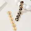 1 Par de Brincos Redondos com Franjas Estampa de Leopardo Picante com Design de Personalidade de Nicho Vintage e um Toque de Luxo