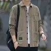 Camisa de Pana para Hombre 2026 Primavera y Otoño Nueva Corte Holgado Versátil Manga Larga Camisa Casual Ropa de Trabajo Superior Chaqueta