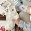 Calcetines de Nuevo Estilo para Mujer, Primavera y Otoño, Versátiles, de Longitud Media, Estilo Coreano, Animales de Dibujos Animados, Lindos, Estilo Japonés, Deportivos, Transpirables, Dulces