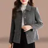 Chaqueta de Traje de Mujer para Primavera y Otoño 2026 Nuevo Estilo Moda Lana Superior para Mujeres de Mediana Edad y Mayores, Abrigo de Lana de Traje para Mamá